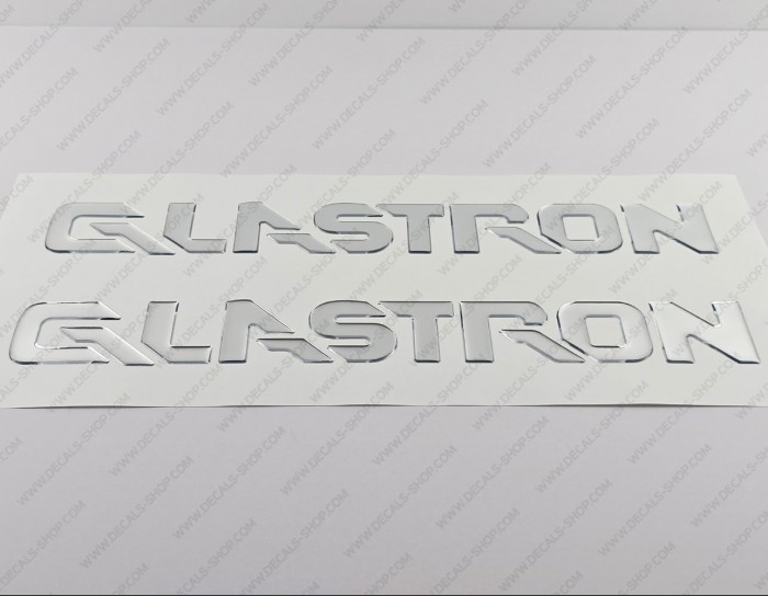 Glastron Boat Logo Raised Domed 3D Decals 18" x 2.3" 2pcs.